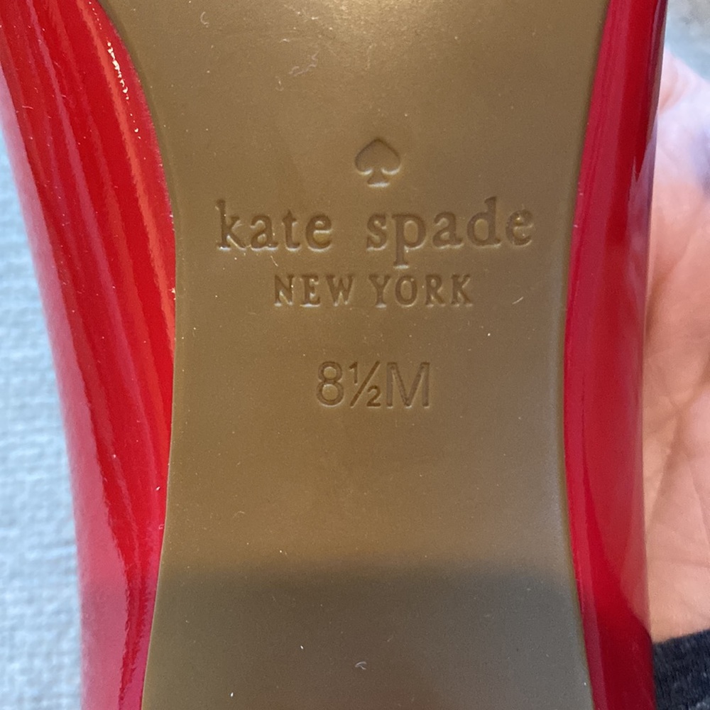 NWOT Kate Spade Yasmin Pumps Size 8 1/2 Red - Picture 3 of 5